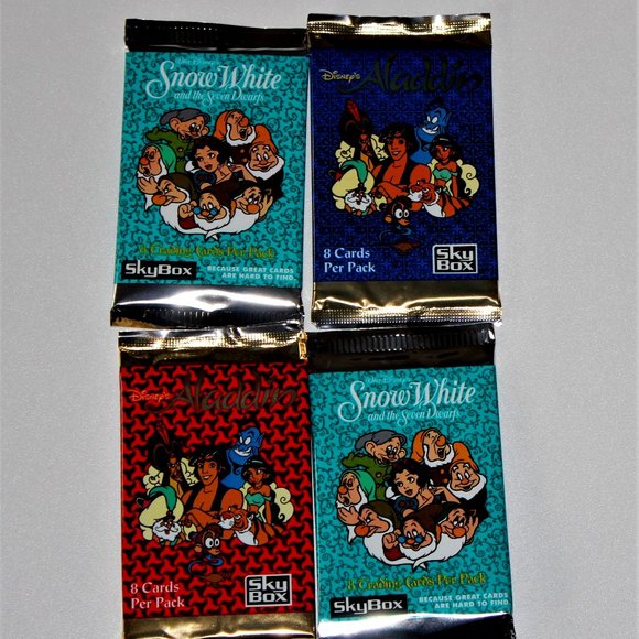Disney Snow White & Aladdin Collector Cards | Sealed SkyBox Vintage 1990's Cards - Picture 1 of 4